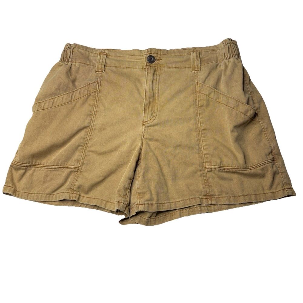 Old Navy Khaki Tan Shorts Womens High -Rise Camel Outdoor Size Medium Zipper
